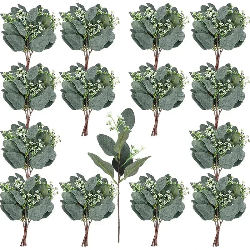 Artificial Eucalyptus Stems Fake Greenery Leaves - view 8