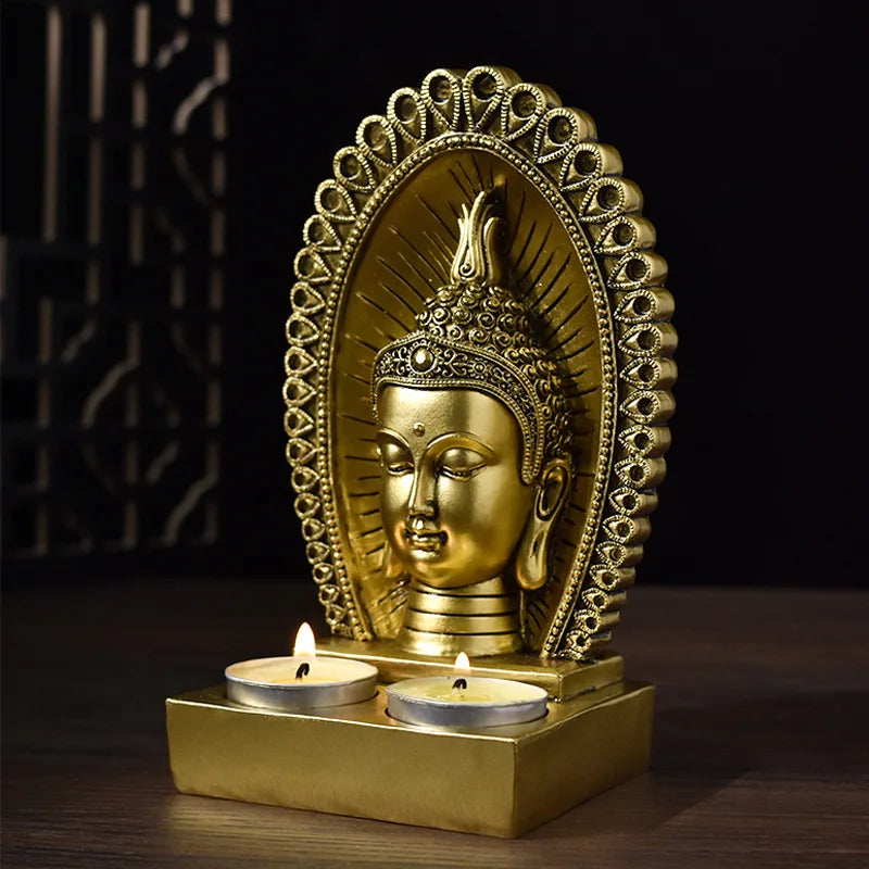 Candle Holder Buda Candlestick Resin Fengshui - view 8