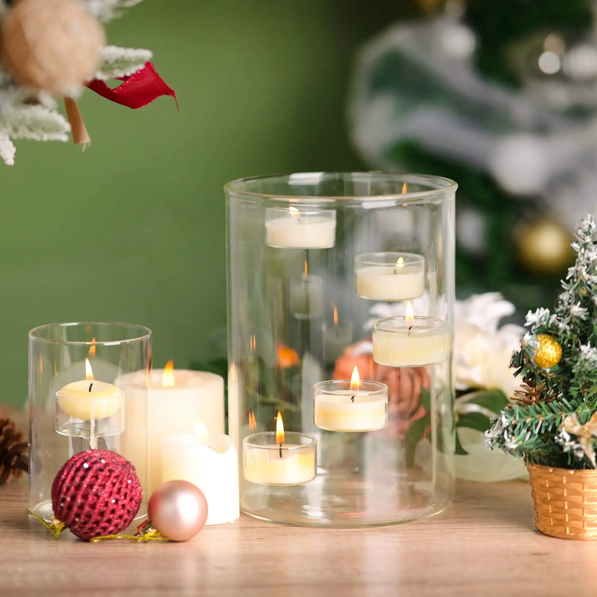 Glass Cylinder Hurricane Candle Holder - view 6