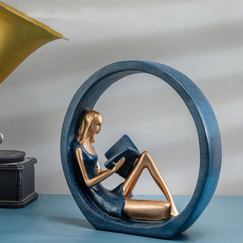 Elegant Women Reading Girl Figurine Art - view 6