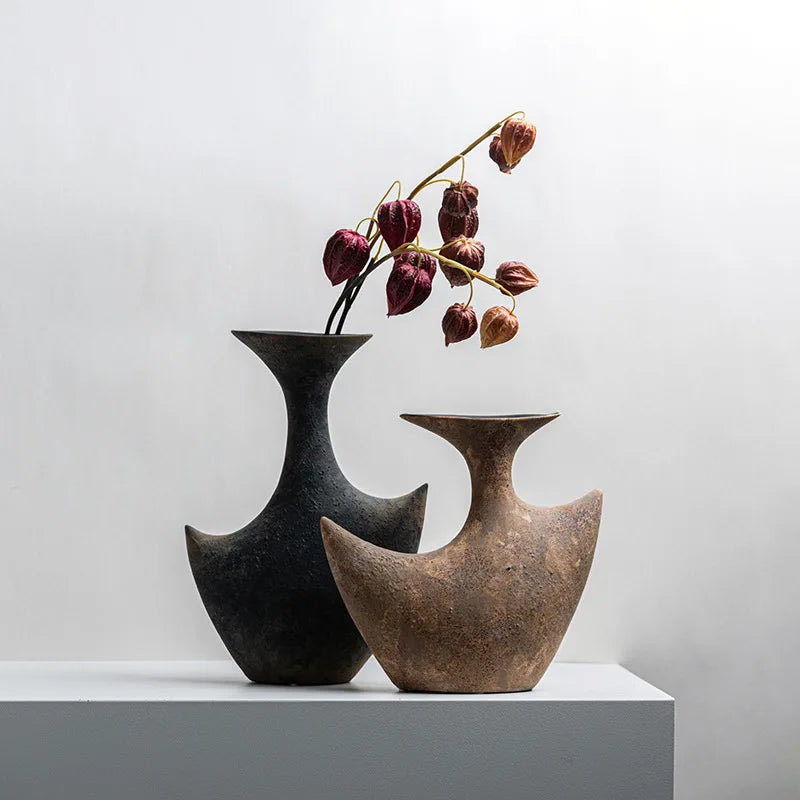 Ceramic Vase Abstract Geometric Radians Flower - view 1