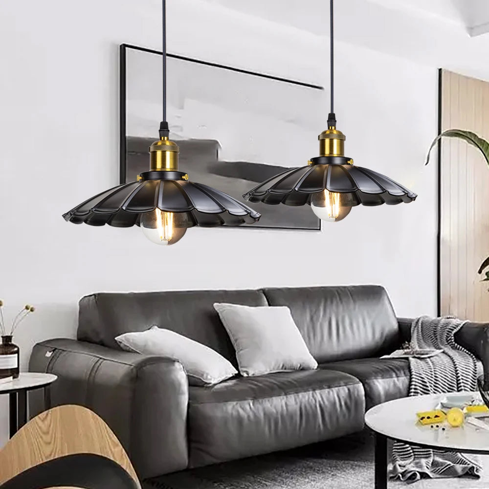Industrial Pendant Lights E27 Base Black - view 6