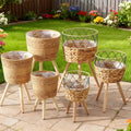 Living Floor-Standing Tall Plant Stand Rattan-Woven - view 1