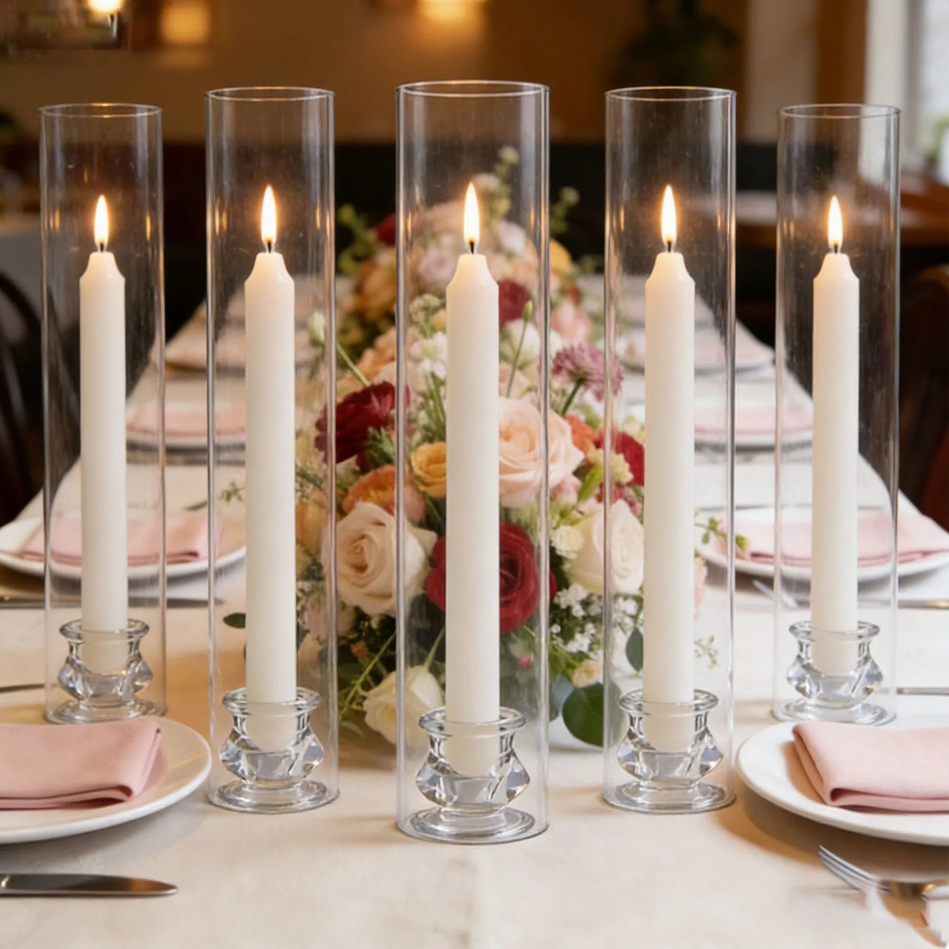 1 2 Transparent Hurricane Glass Candle - view 3