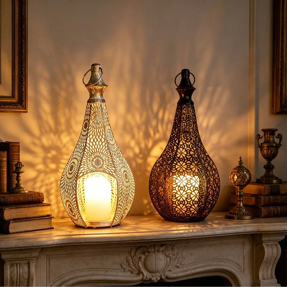 Moroccan Lantern Candle Holder Iron Hollow-Out - view 3