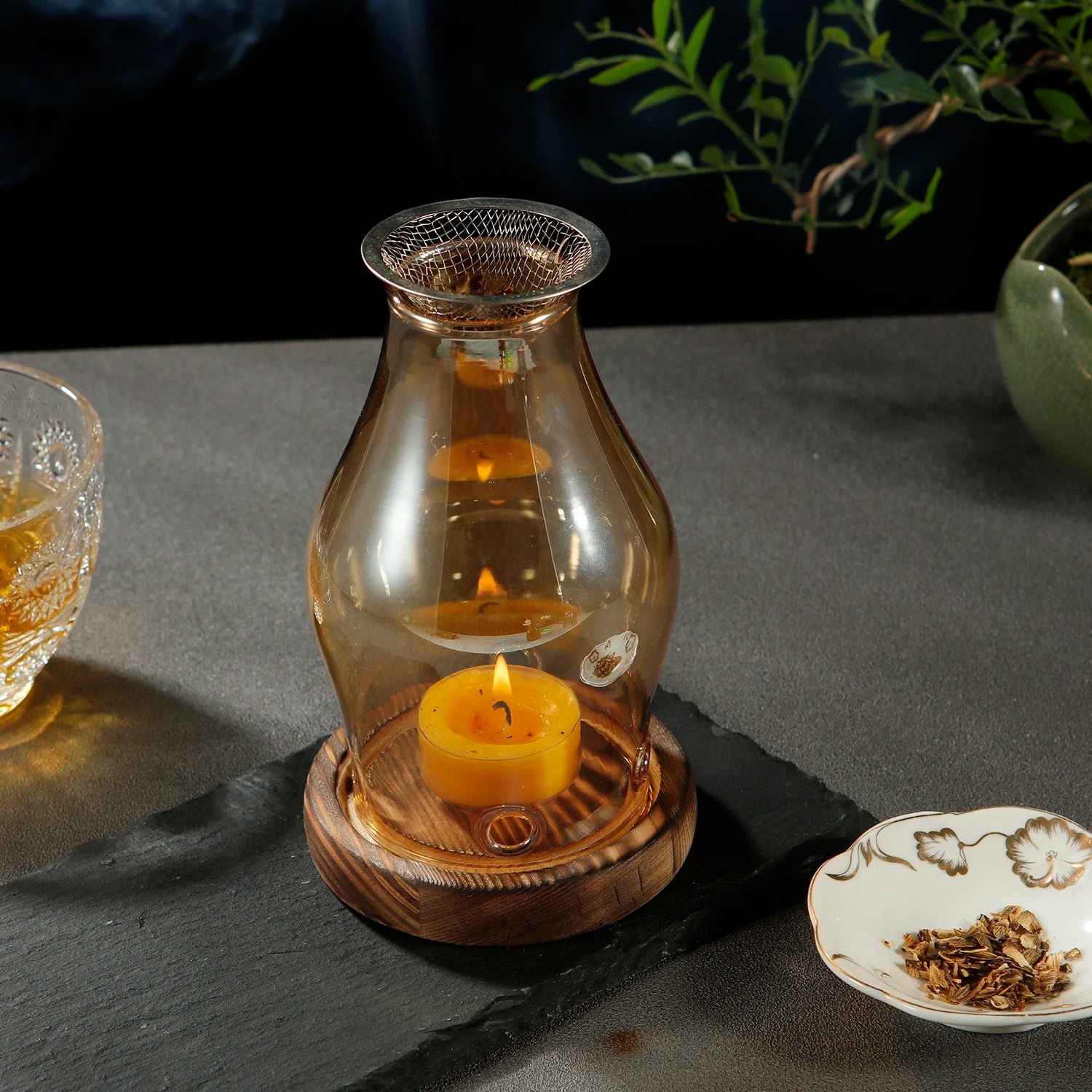 Glass Candle Holder Heating - view 1