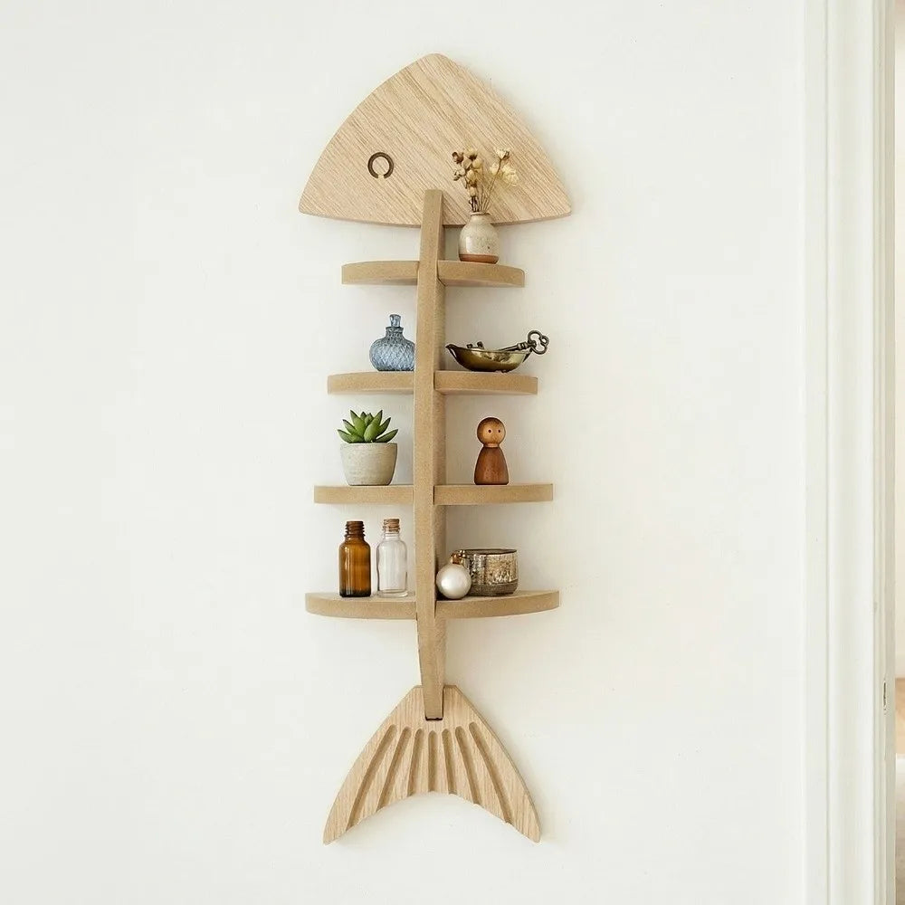 Vintage Wooden Wall Mounted Shelf Multi-layer - view 2