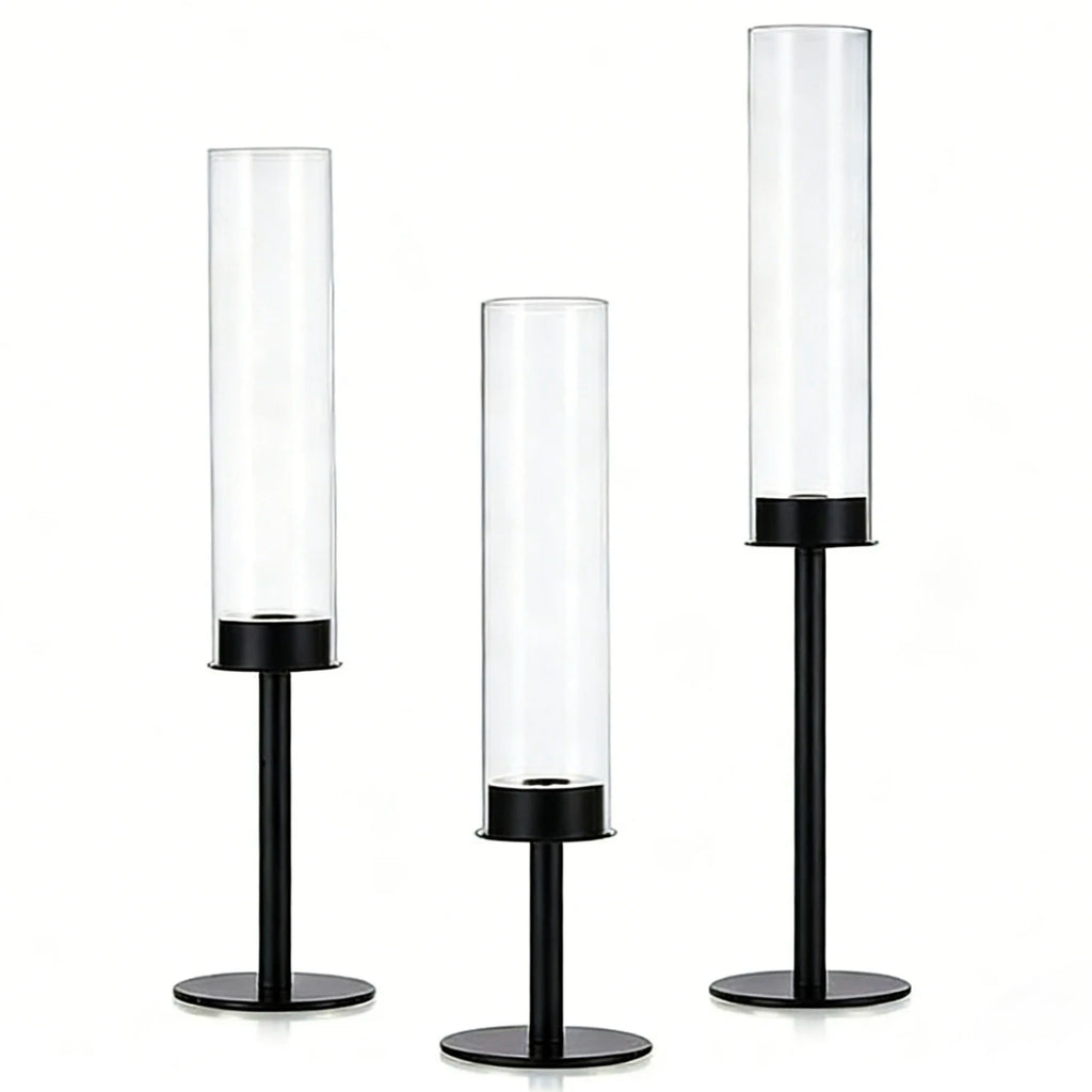 3-Pack Gold Silver Hurricane Candle Holders - view 7