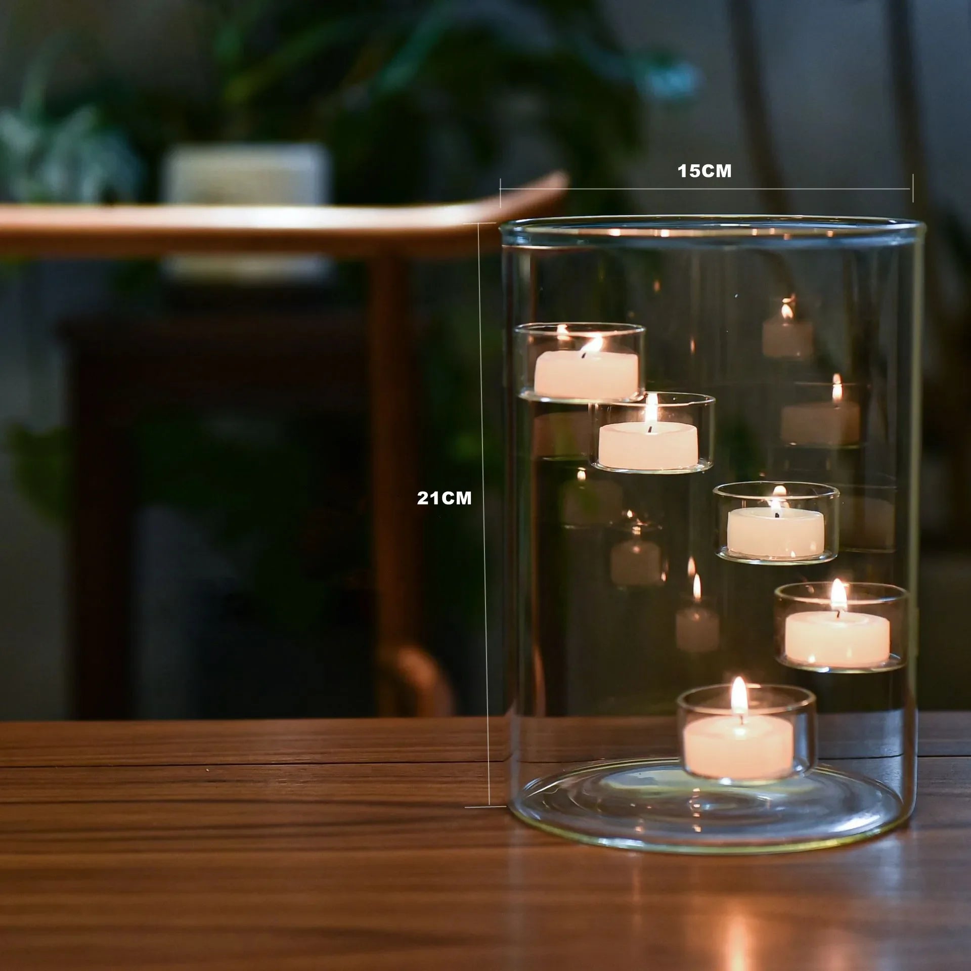 Glass Cylinder Hurricane Candle Holder - view 8