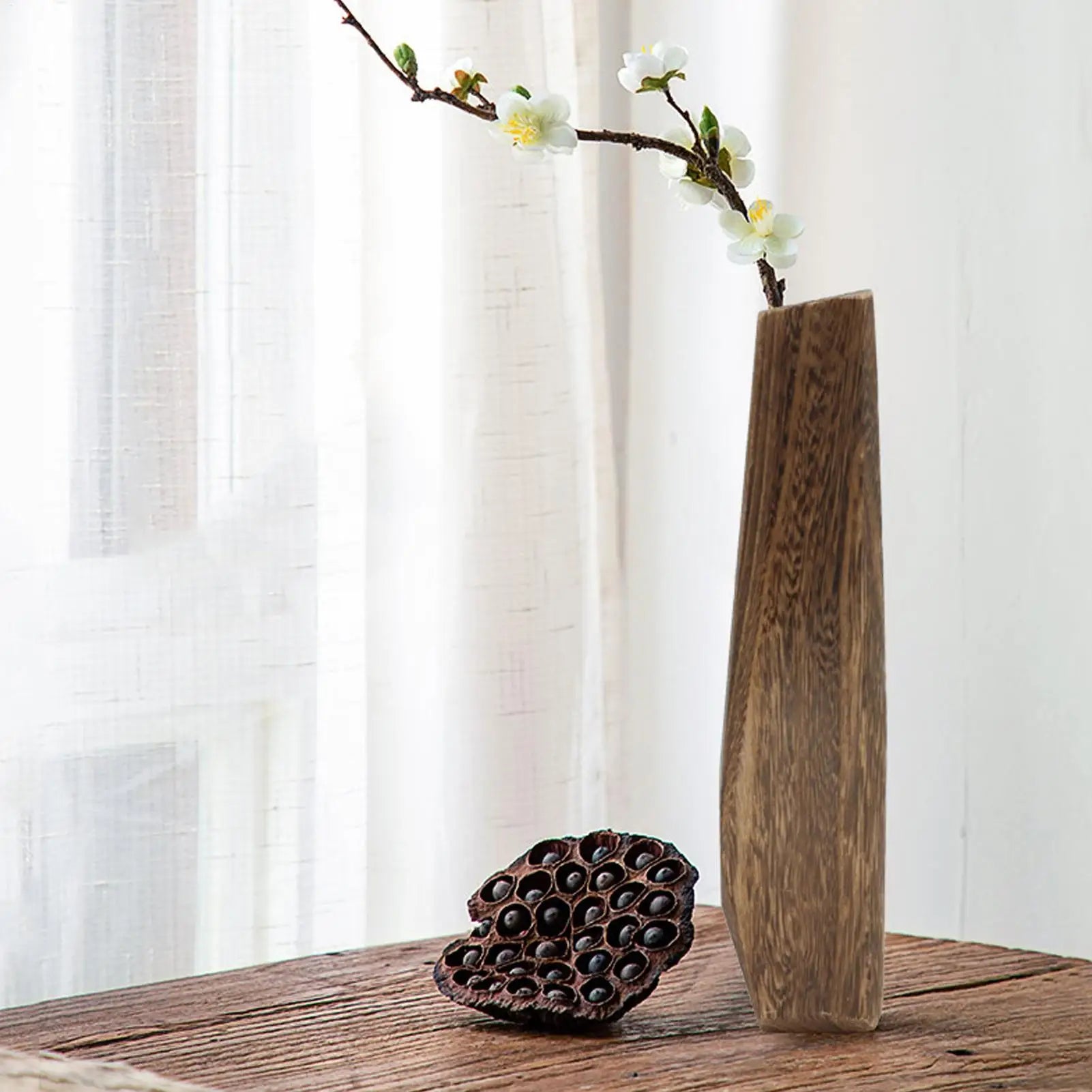 Wooden Vase Flower Table Ornament - view 1