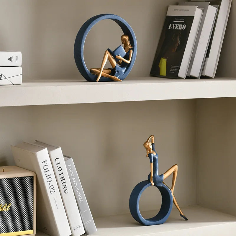 Elegant Women Reading Girl Figurine Art - view 4