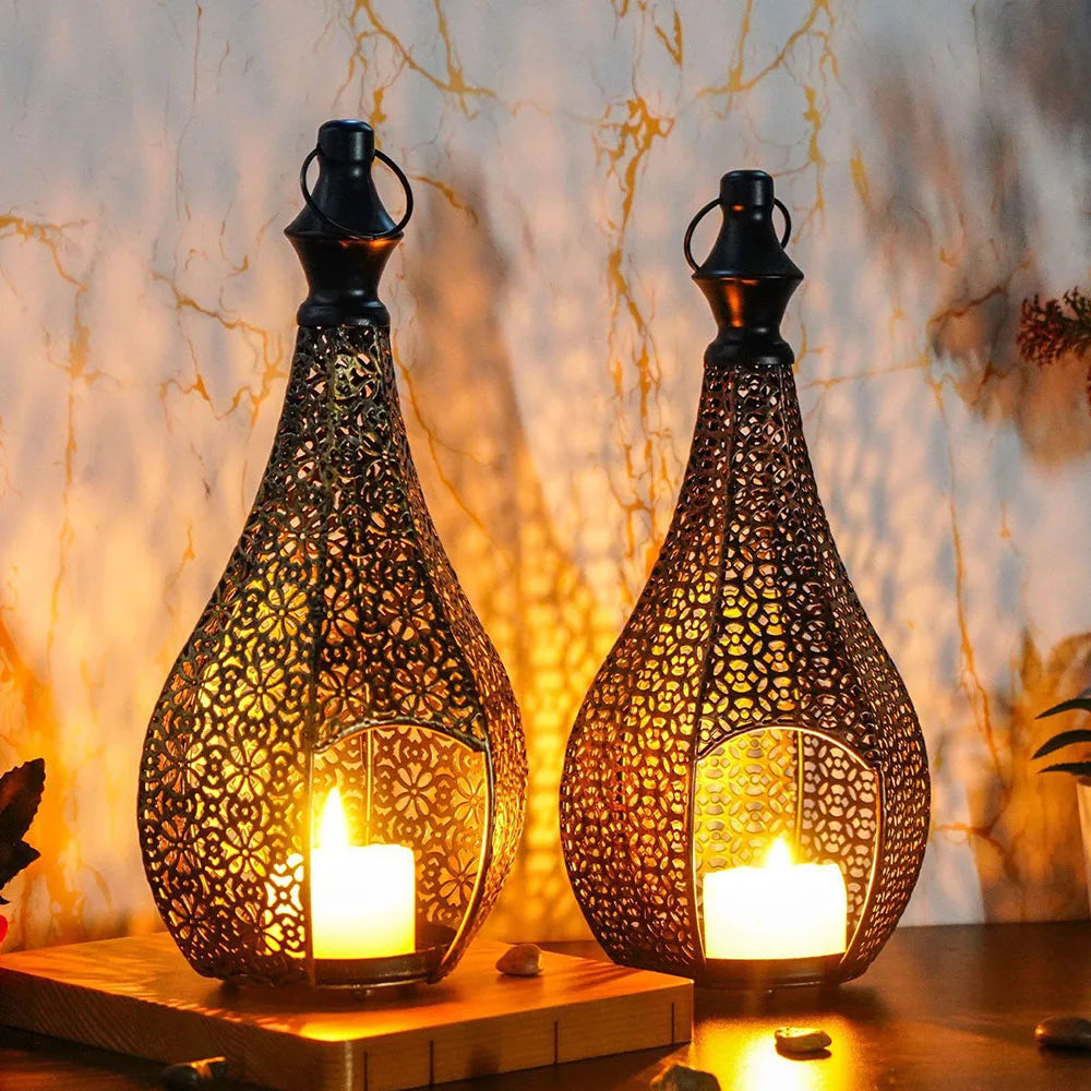 Moroccan Lantern Candle Holder Iron Hollow-Out - view 4
