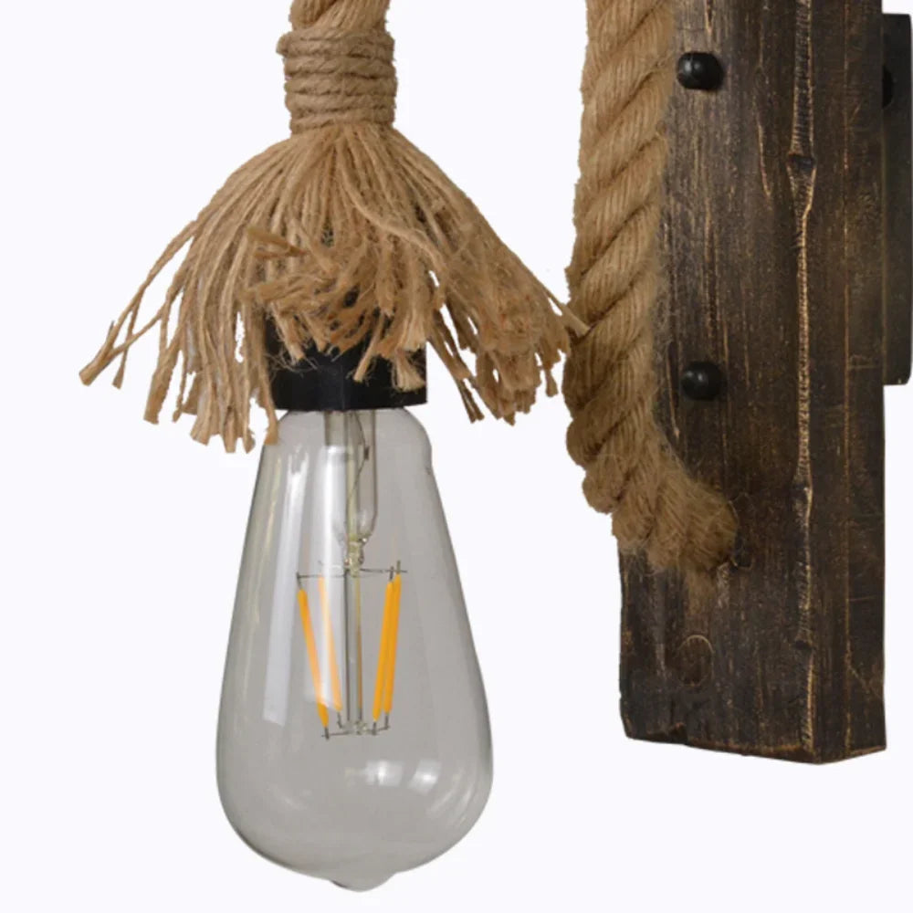 Industrial Wall Sconce Vintage Metal Wood - view 5