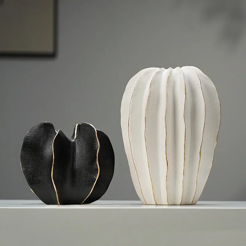 Ceramic Vase Irregular Carambola Flower Arrangement - view 1