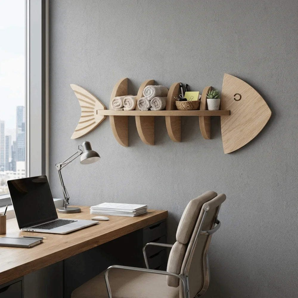 Vintage Wooden Wall Mounted Shelf Multi-layer - view 4