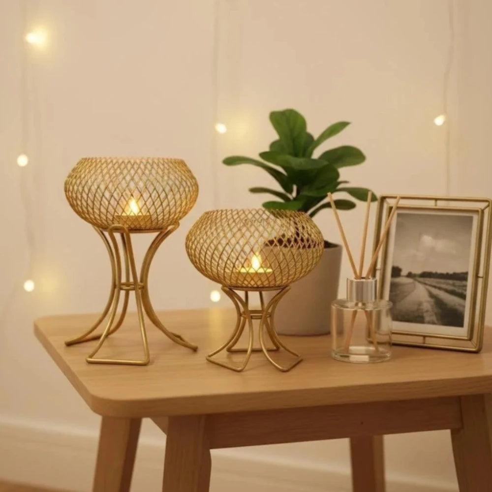 Minimalist Lantern Holder Metal Candle Hollow - view 3