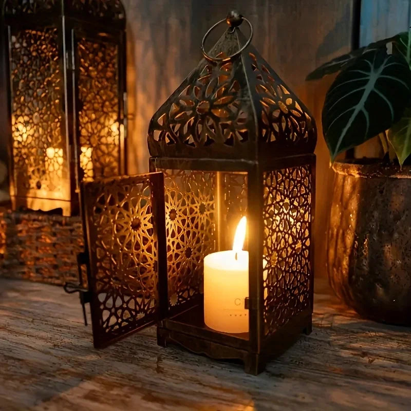 Arab Metal Wind Lantern Vintage Candle - view 3