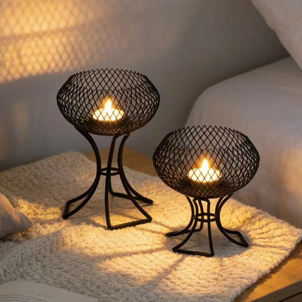 Minimalist Lantern Holder Metal Candle Hollow - view 6