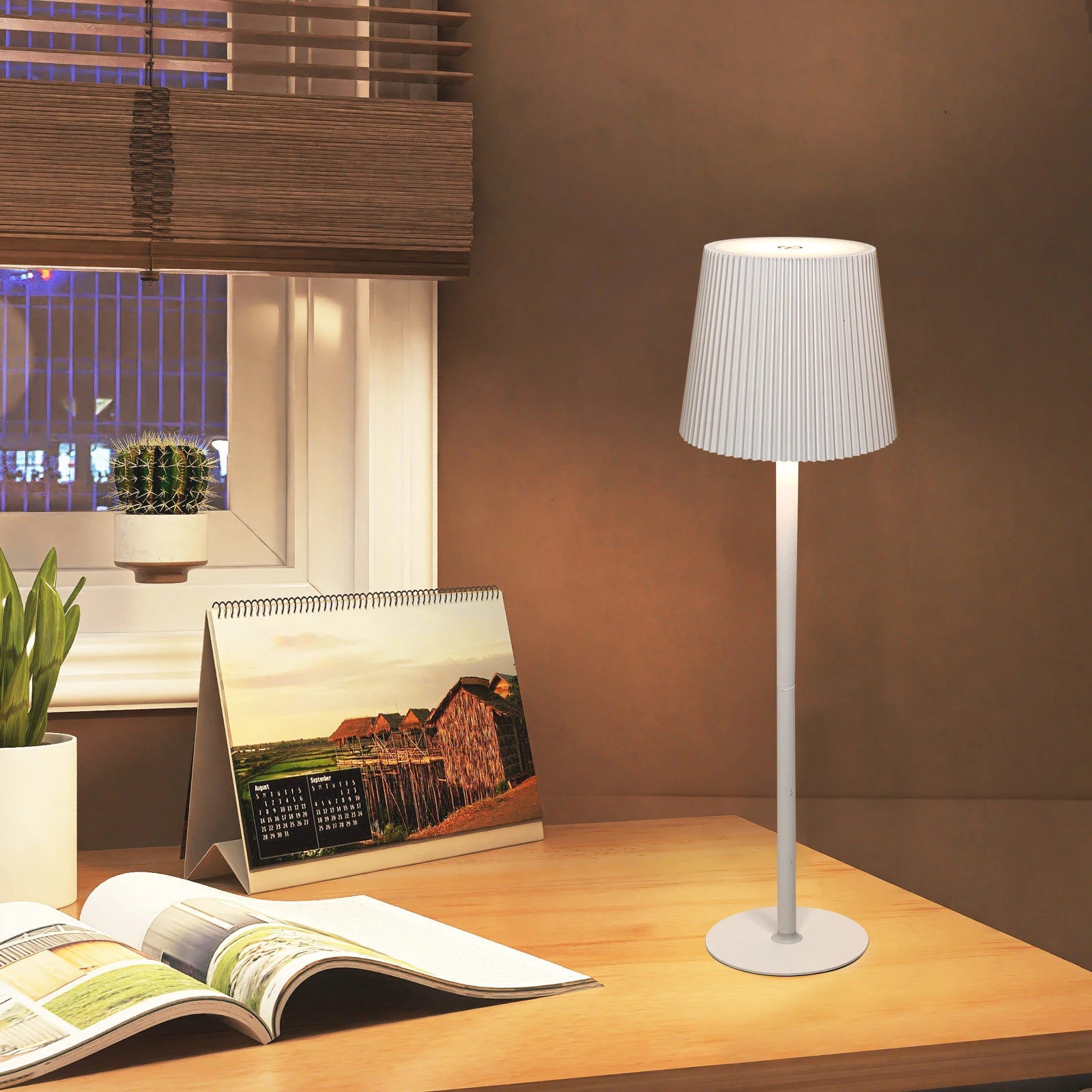 Striped Table Lamp Rechargeable Dimmable - view 2