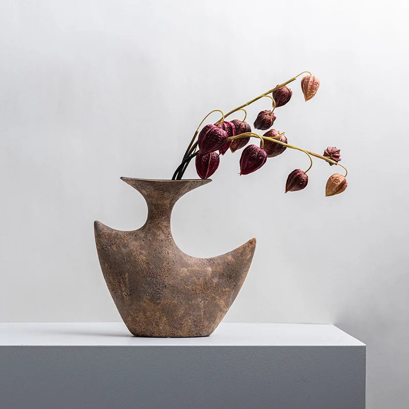 Ceramic Vase Abstract Geometric Radians Flower - view 4