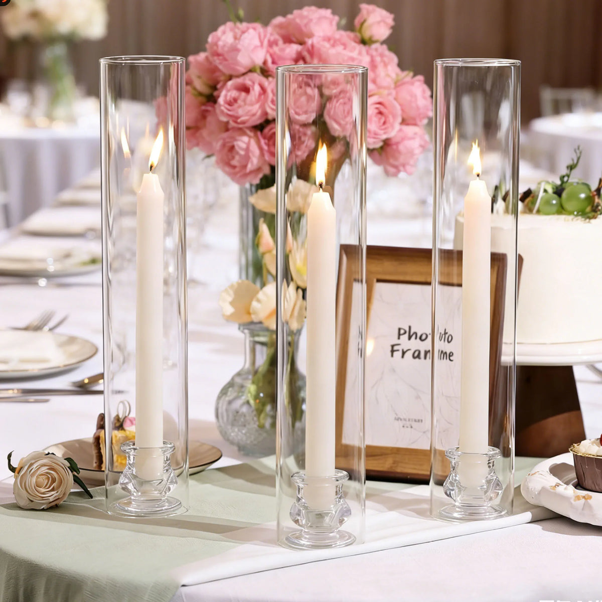 1 2 Transparent Hurricane Glass Candle - view 5