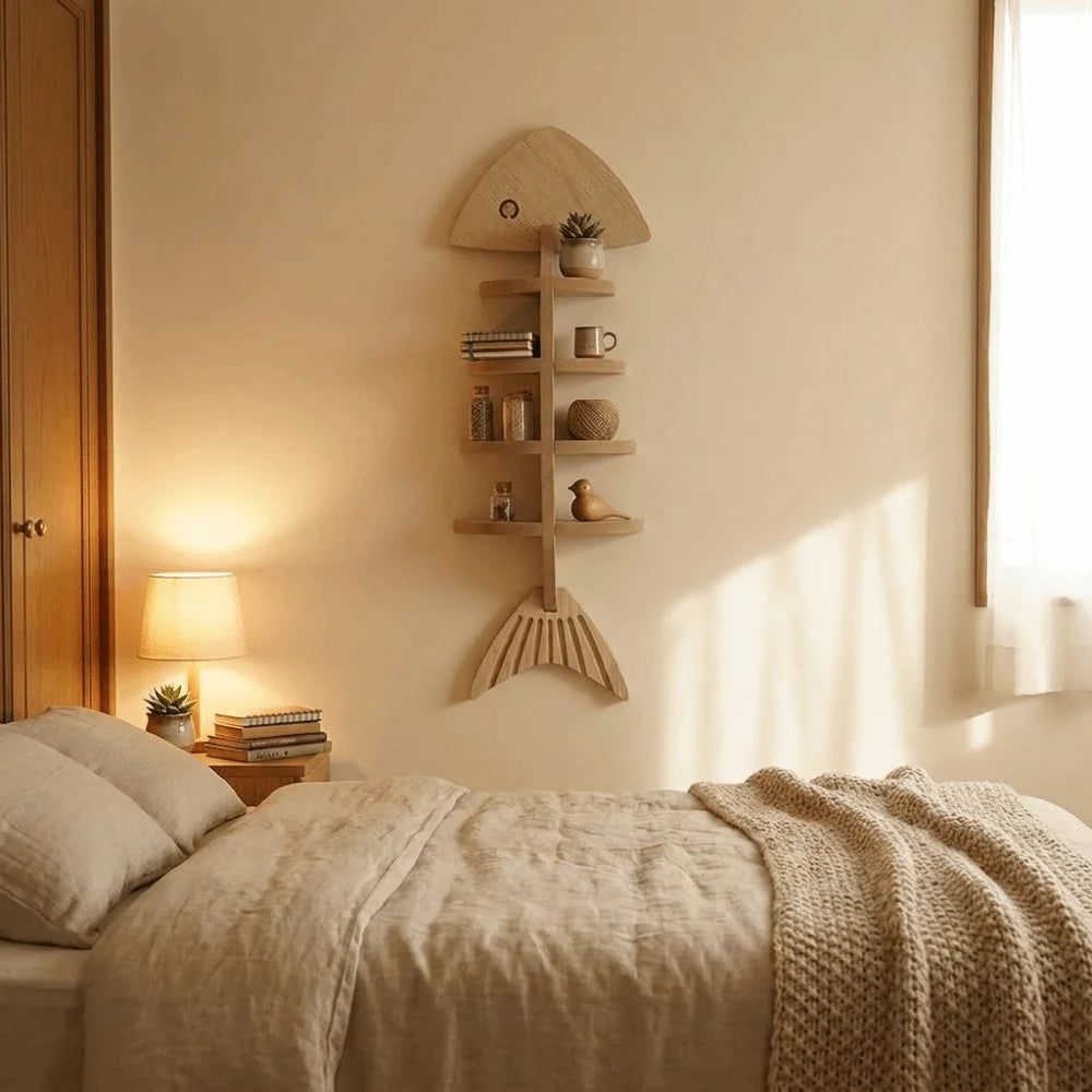Vintage Wooden Wall Mounted Shelf Multi-layer - view 3