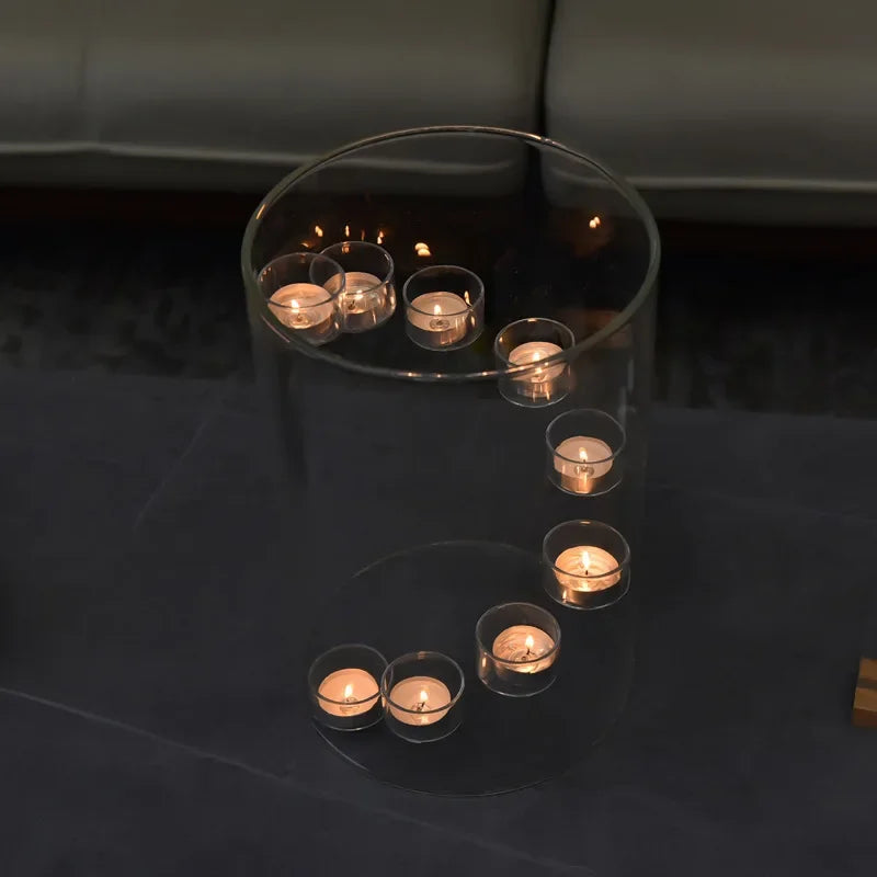 Glass Cylinder Hurricane Candle Holder - view 5