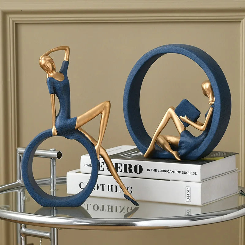 Elegant Women Reading Girl Figurine Art - view 3