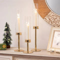 3-Pack Gold Silver Hurricane Candle Holders - view 1