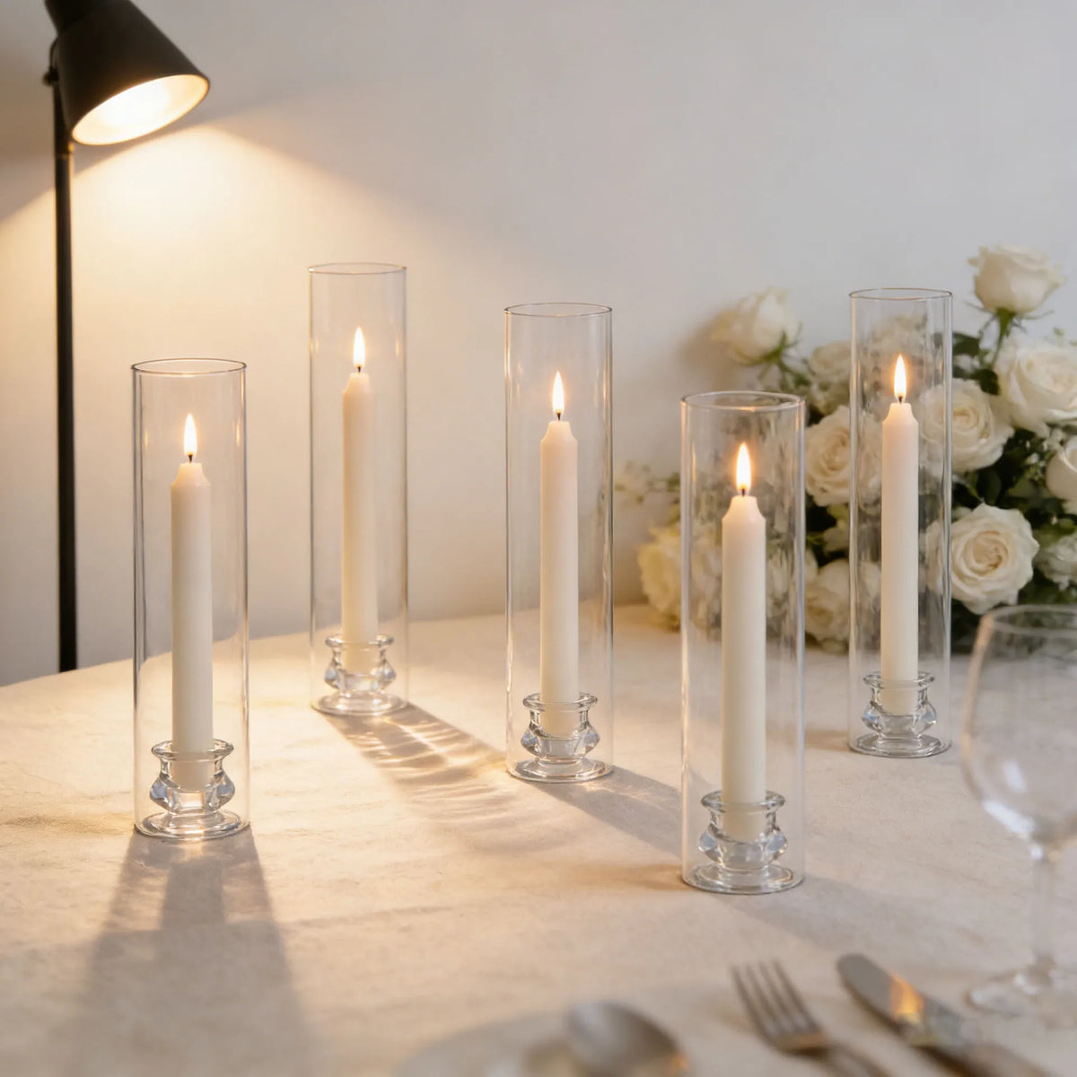 1 2 Transparent Hurricane Glass Candle - view 1